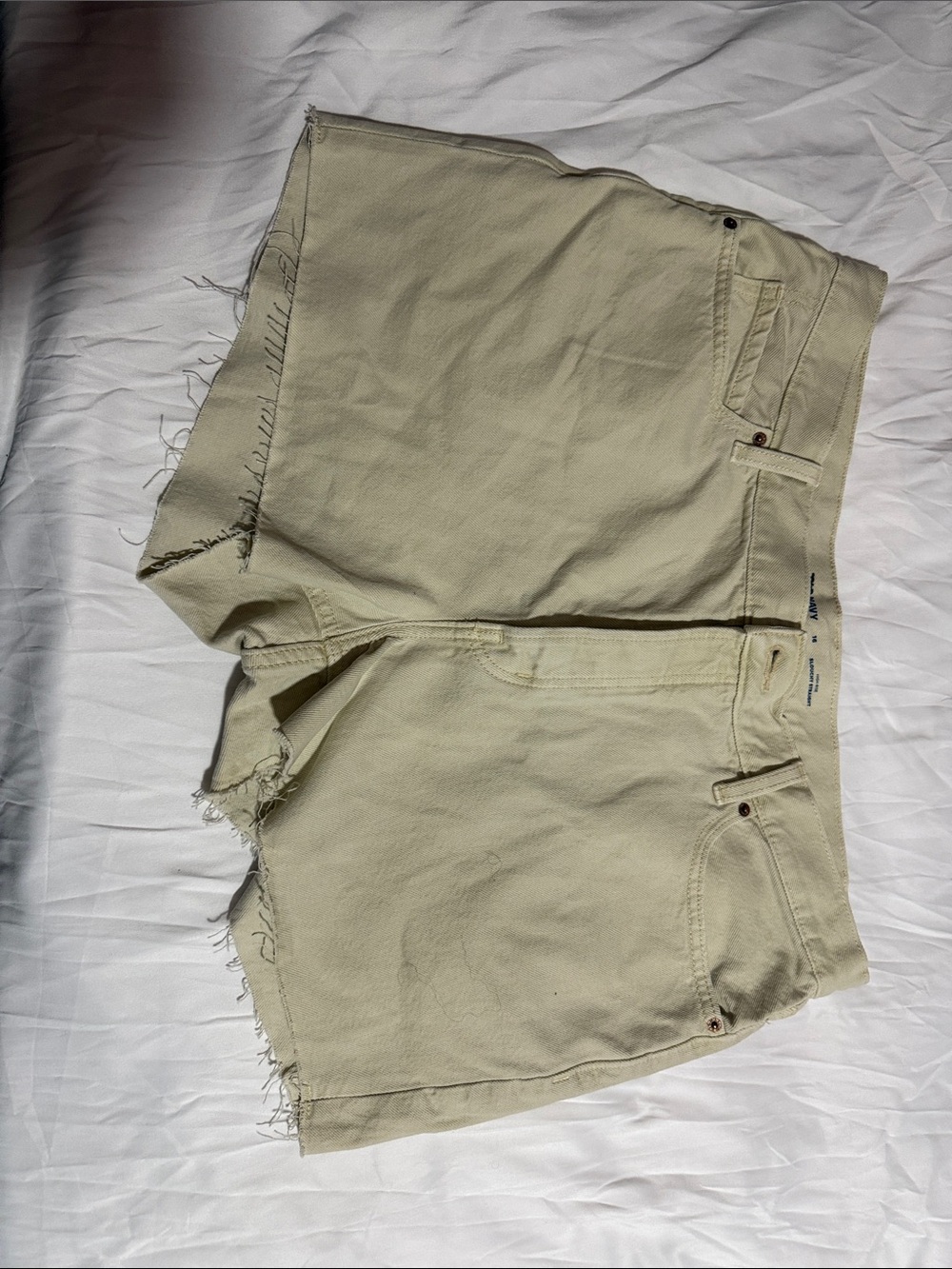 Old Navy Light Beige Frayed Denim Shorts